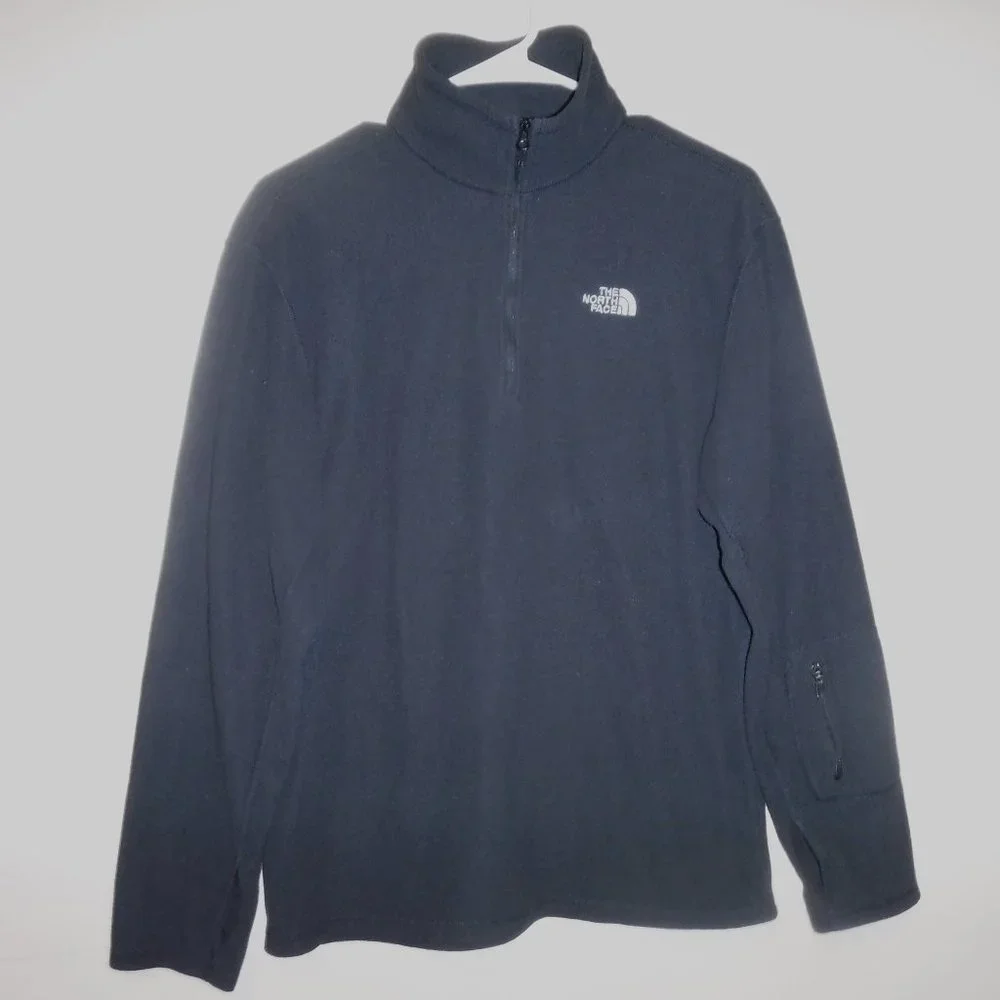 The North Face Mens sz M CLS1 Black Lightweight Brushed Fleece 1/4 Zip Pullover